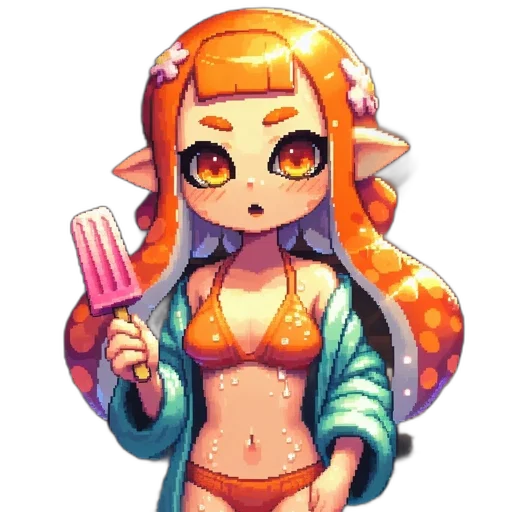 staff, weapon, pixel art, watercolor, anime, concept art, pastel, neon transparent PNG cut-out