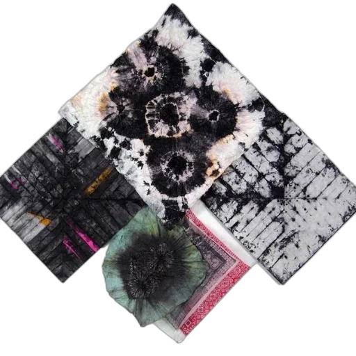 monochrome, dark, earth tones, collection, tie-dye, patterned, textiles, black transparent PNG cut-out