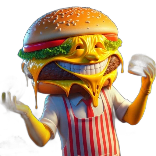 food, animal, creature, face, 3d render, photorealistic, concept art, pixel art transparent PNG cut-out
