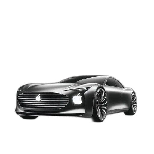 car, 3d render, concept art, photorealistic, pencil sketch, futuristic, apple, logo transparent PNG cut-out