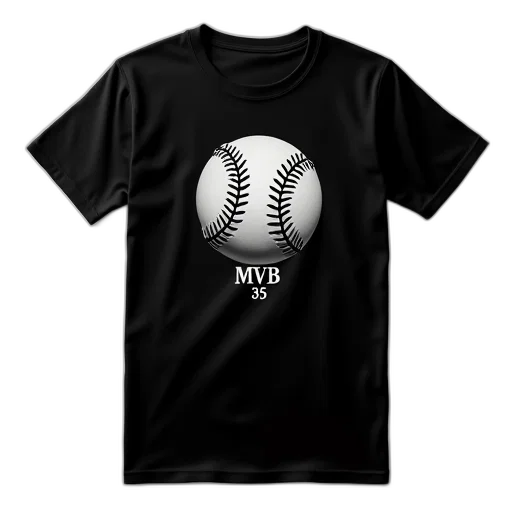 black, t-shirt, white, baseball, design, center, text, mvb transparent PNG cut-out