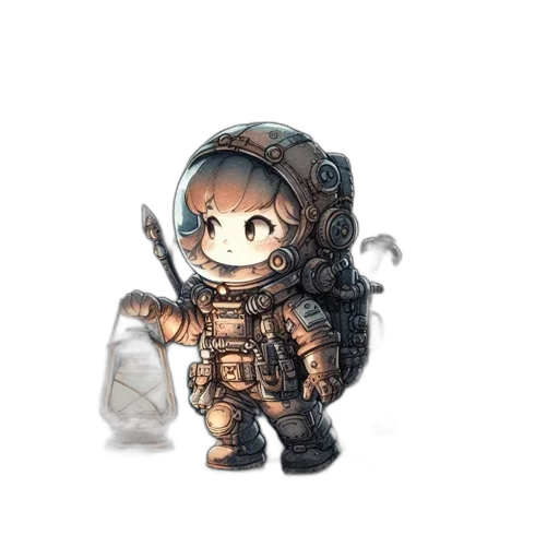 weapon, robot, staff, creature, concept art, pixel art, fantasy art, 3d render transparent PNG cut-out