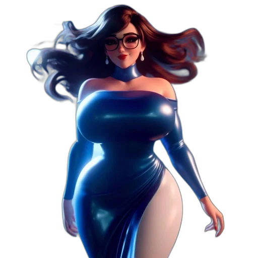 dress, concept art, comic book art, fantasy art, 3d render, animated, lady, stands transparent PNG cut-out