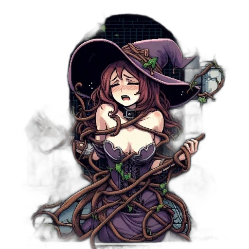 staff, hat, weapon, jewelry, fantasy art, pixel art, concept art, anime transparent PNG cut-out
