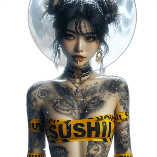 jewelry, dress, mask, fantasy art, photorealistic, cyberpunk, concept art, golden transparent PNG cut-out