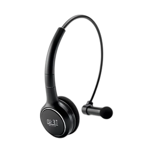 modern, wireless, headset, sleek, black, design, microphone, boom transparent PNG cut-out