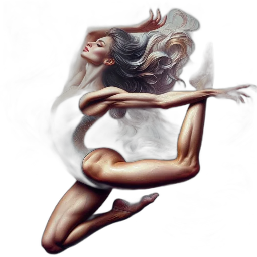 hair, photorealistic, fantasy art, concept art, oil painting, fire, fog, outer space transparent PNG cut-out
