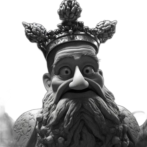 crown, mask, face, staff, photorealistic, 3d render, concept art, fantasy art transparent PNG cut-out