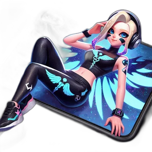 weapon, jacket, concept art, fantasy art, vaporwave, pixel art, blue, neon transparent PNG cut-out