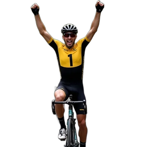 group, cyclists, riding, road, one, cyclist, foreground, raising transparent PNG cut-out