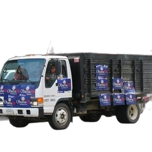 truck, obama, signs, driving, down, street transparent PNG cut-out