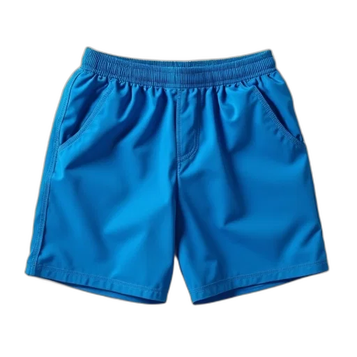 blue, pair, shorts, waistband, two, side, pockets, have transparent PNG cut-out