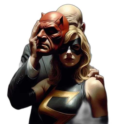 mask, face, comic book art, concept art, photorealistic, 3d render, bald, man transparent PNG cut-out