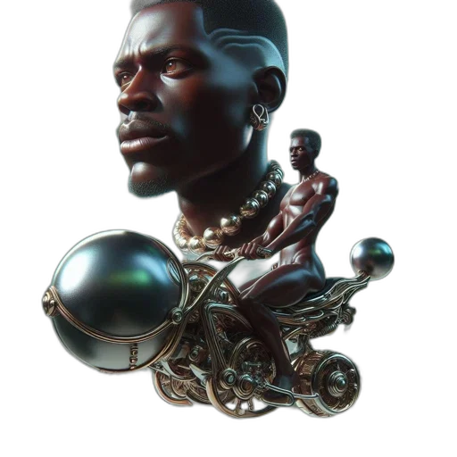 jewelry, crown, face, robot, 3d render, concept art, photorealistic, fantasy art transparent PNG cut-out