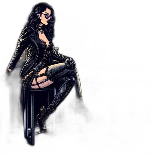 jacket, concept art, 3d render, cyberpunk, photorealistic, elegantly, attired, woman transparent PNG cut-out
