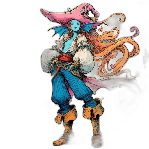 staff, hat, weapon, concept art, fantasy art, pixel art, comic book art, colorful transparent PNG cut-out