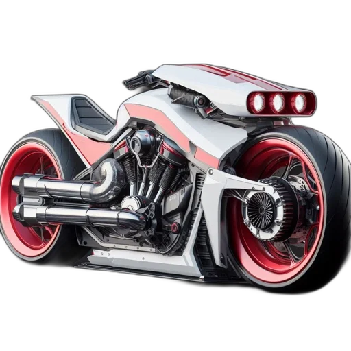 car, 3d render, photorealistic, concept art, image, presents, futuristic, motorcycle transparent PNG cut-out