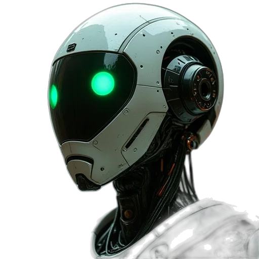 robot, mask, face, creature, 3d render, concept art, cyberpunk, comic book art transparent PNG cut-out