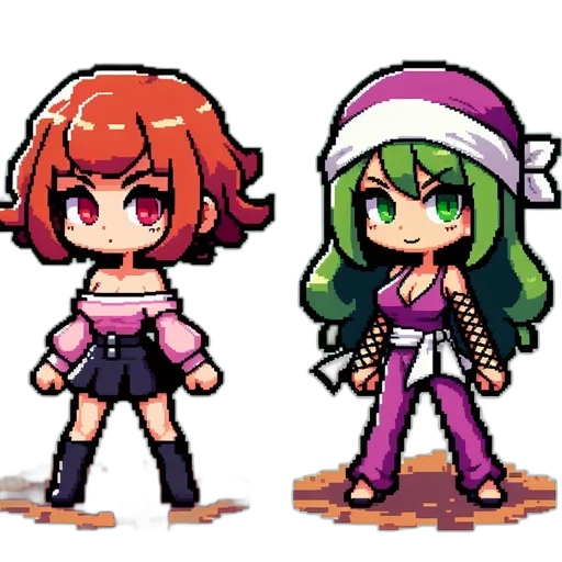 pixel art, anime, concept art, vaporwave, green, monochrome, colorful, red transparent PNG cut-out