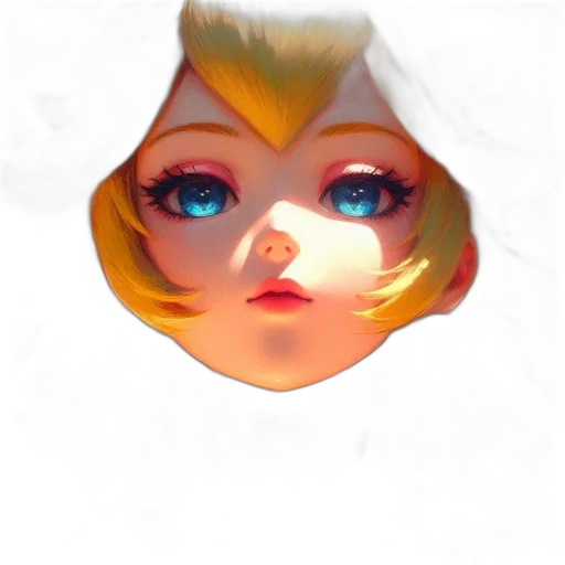 face, mask, crown, hair, concept art, 3d render, anime, photorealistic transparent PNG cut-out