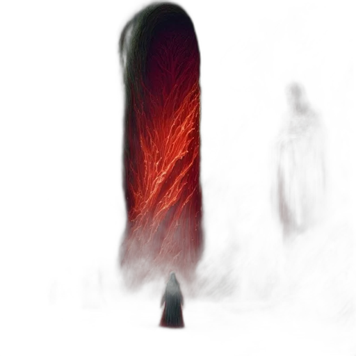 sword, hair, weapon, staff, concept art, fantasy art, 3d render, photorealistic transparent PNG cut-out