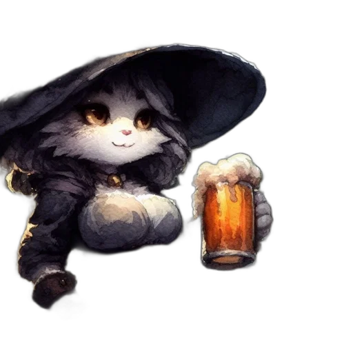 hat, dragon, fantasy art, concept art, pixel art, watercolor, nocturnal, village transparent PNG cut-out