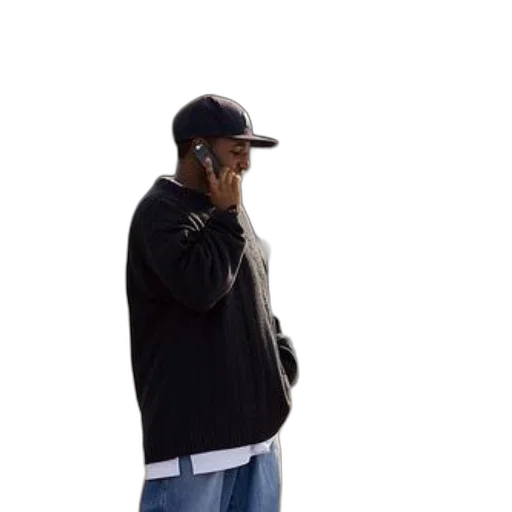 jacket, staff, hat, man, black, sweater, cap, talks transparent PNG cut-out