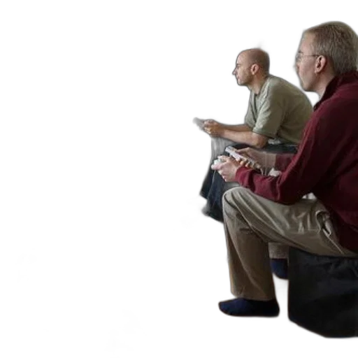 furniture, 3d render, two, men, playing, video, games, cat transparent PNG cut-out