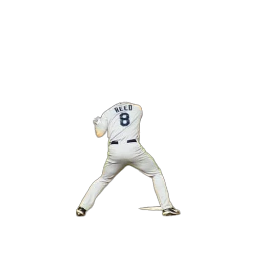 3d render, baseball, player, name, reed, his, jersey, bat transparent PNG cut-out