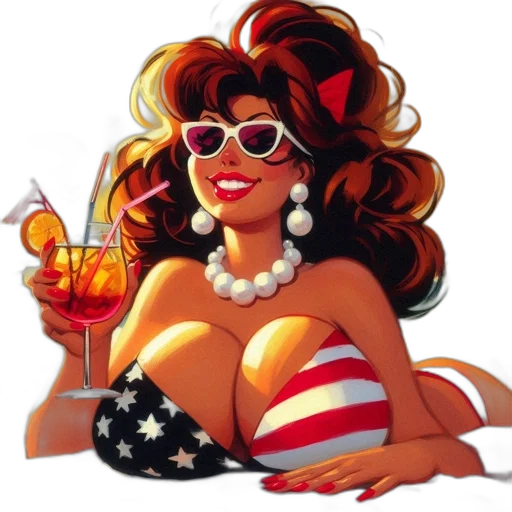 cartoon, comic book art, photorealistic, pixel art, woman, brown, hair, sunglasses transparent PNG cut-out