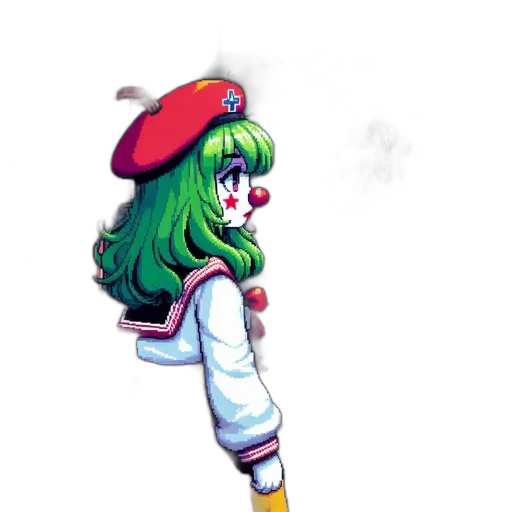 creature, hat, staff, face, pixel art, concept art, watercolor, 3d render transparent PNG cut-out