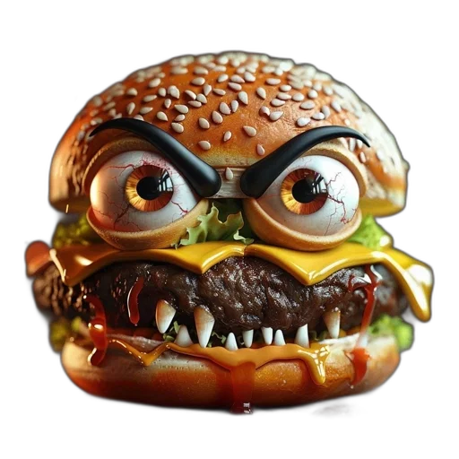 food, creature, animal, face, photorealistic, 3d render, concept art, pixel art transparent PNG cut-out