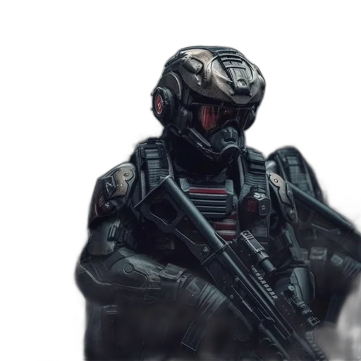 robot, weapon, concept art, 3d render, cyberpunk, photorealistic, outer space, futuristic transparent PNG cut-out