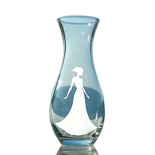 bottle, 3d render, photorealistic, blue, clear, glass, vase, white transparent PNG cut-out