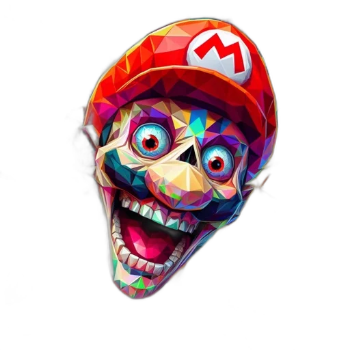 mask, hat, face, creature, 3d render, concept art, pixel art, photorealistic transparent PNG cut-out