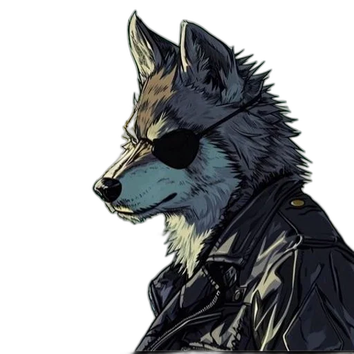 jacket, mask, animal, face, cyberpunk, concept art, pixel art, watercolor transparent PNG cut-out