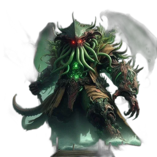 staff, dragon, mask, creature, concept art, fantasy art, green, enormous transparent PNG cut-out