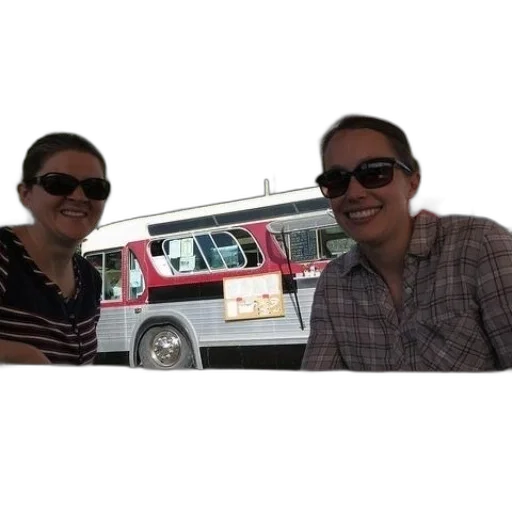 staff, car, two, women, wearing, sunglasses, sit, picnic transparent PNG cut-out