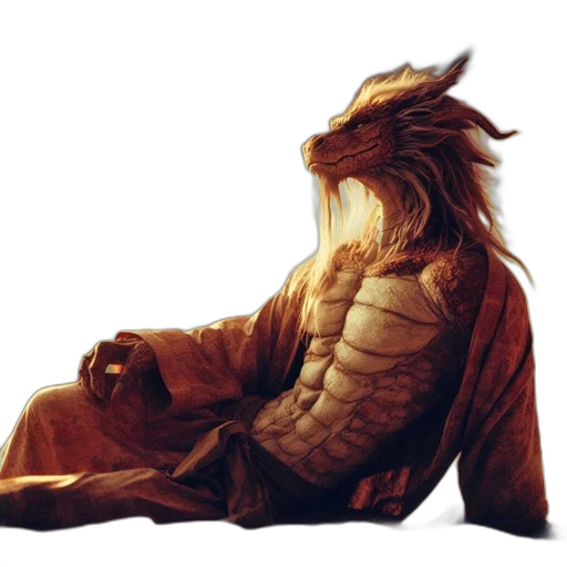 dragon, creature, animal, jacket, fantasy art, concept art, photorealistic, comic book art transparent PNG cut-out