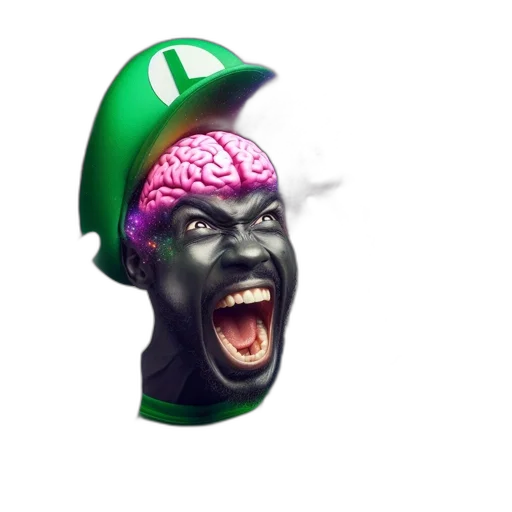 mask, face, hat, crown, concept art, 3d render, pixel art, vaporwave transparent PNG cut-out