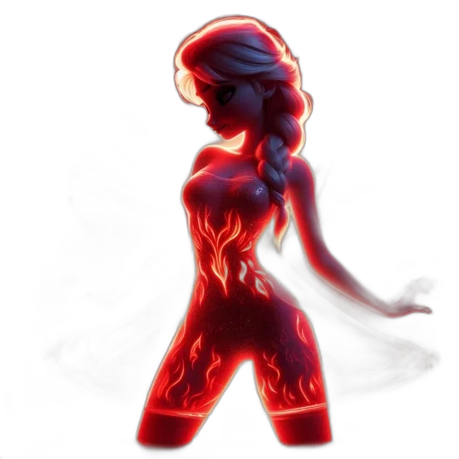 dress, robot, concept art, 3d render, pixel art, comic book art, neon lights, red transparent PNG cut-out