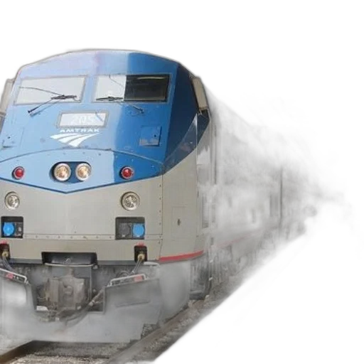 photorealistic, 3d render, fog, amtrak, train, parked, station, passengers transparent PNG cut-out