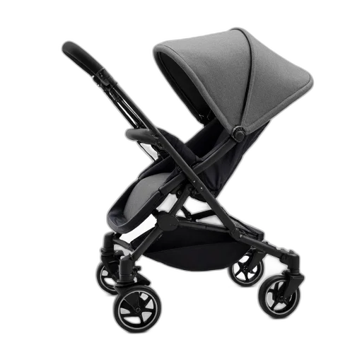 modern, stroller, sleek, design, featuring, gray, fabric, canopy transparent PNG cut-out