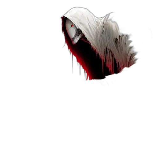 hair, mask, creature, face, concept art, photorealistic, pixel art, 3d render transparent PNG cut-out
