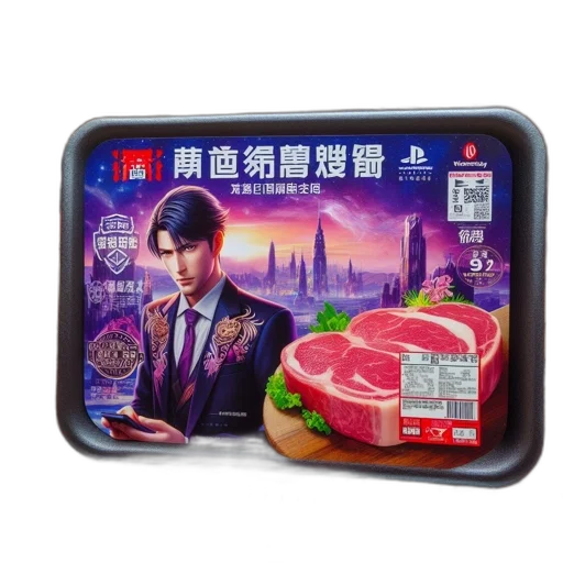 food, cyberpunk, vaporwave, concept art, cut, meat, package, playstation transparent PNG cut-out