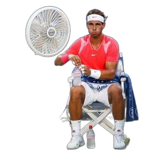umbrella, robot, weapon, photorealistic, tennis, player, red, shirt transparent PNG cut-out