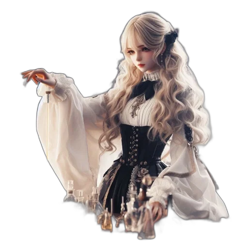 dress, dragon, jewelry, staff, fantasy art, concept art, pixel art, photorealistic transparent PNG cut-out