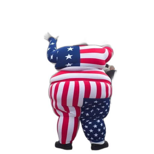 jacket, robot, 3d render, individual, american, flag, attire, prays transparent PNG cut-out