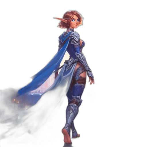 sword, dress, staff, concept art, fantasy art, comic book art, pixel art, blue transparent PNG cut-out