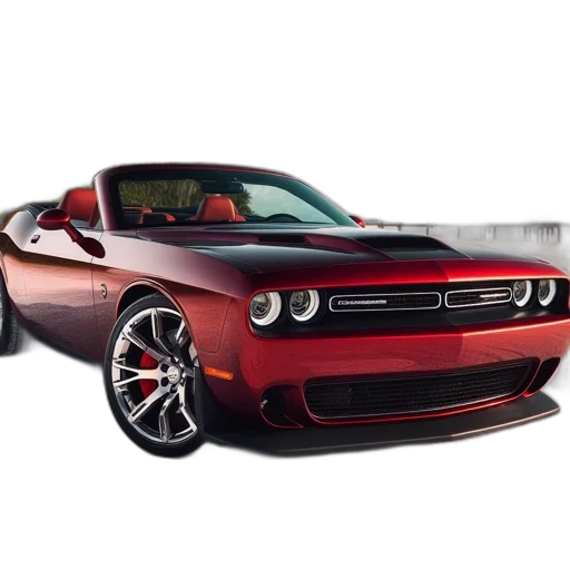 car, photorealistic, 3d render, red, convertible, prominent, design, sits transparent PNG cut-out